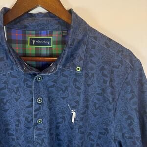 William Murray Men’s M Golf Polo Shirt Margarita Girl Print Stretch Performance